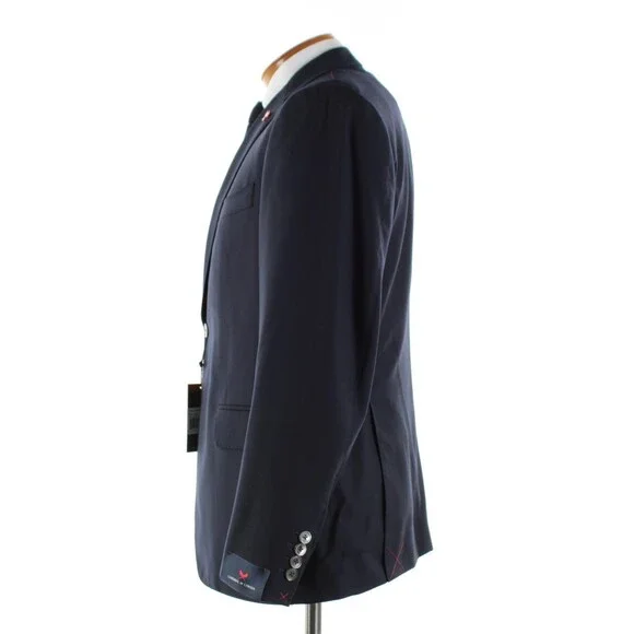 Cardinal of Canada NWT 100% Wool Sport Coat Size 42S US In Solid Navy Blue